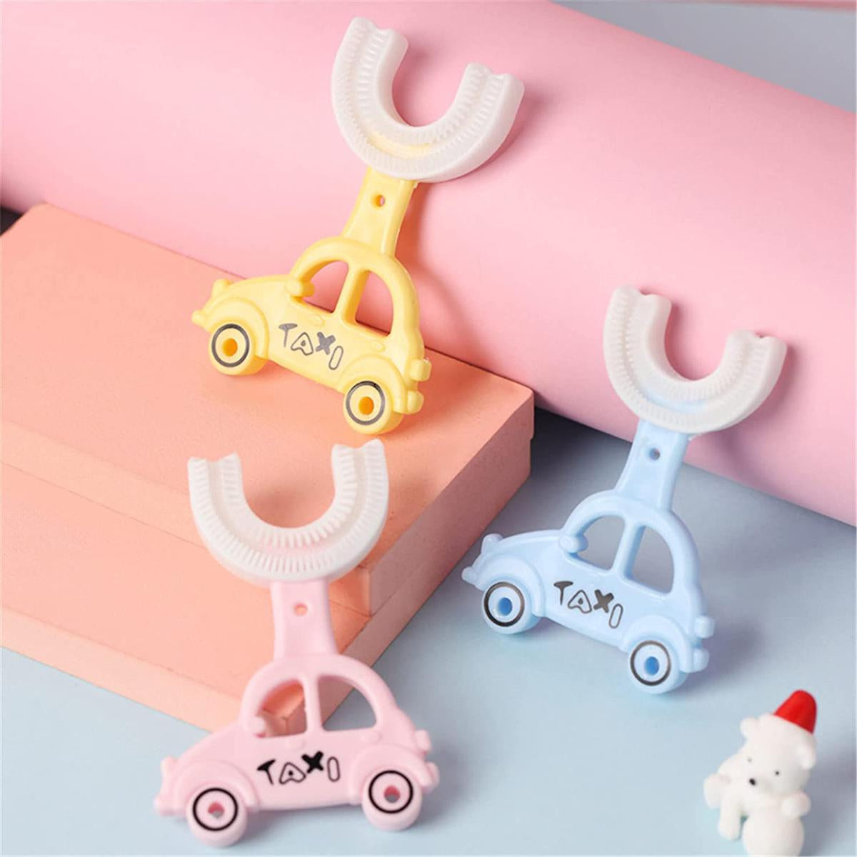 U Shape car shape Silicon Toothbrush for kids