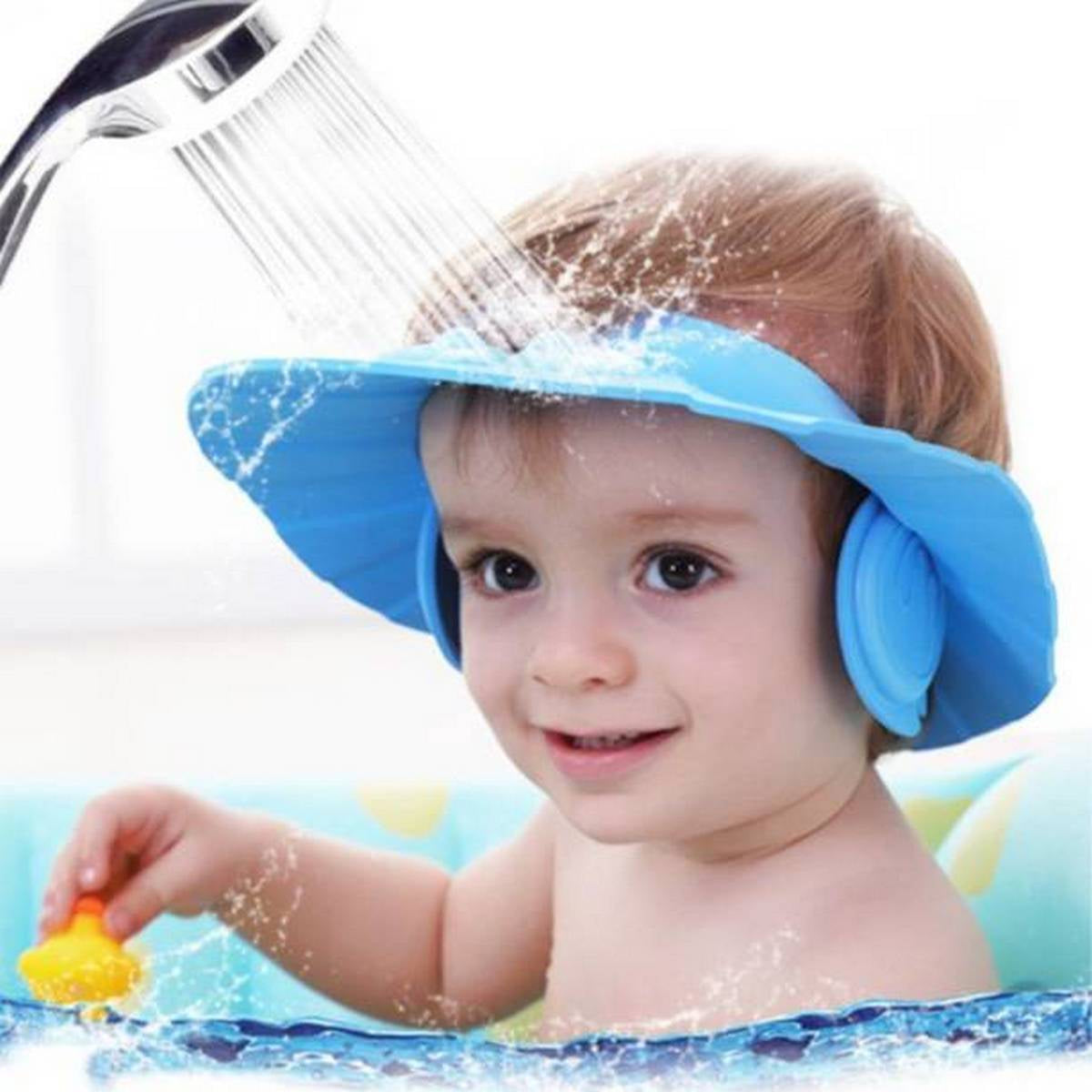 Adjustable Baby Shower Cap: Ear Protection Hair Wash Hat for Newborns, Infants, and Kids