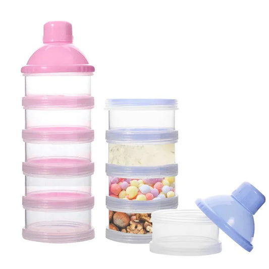 Versatile Portable Baby Milk Powder Container with 3-4-5 Layered Food Storage