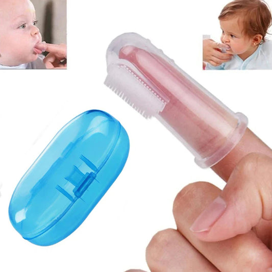 Baby Finger Silicone Toothbrush with Box, Soft, Clear and Clear, for Kids, Baby Products