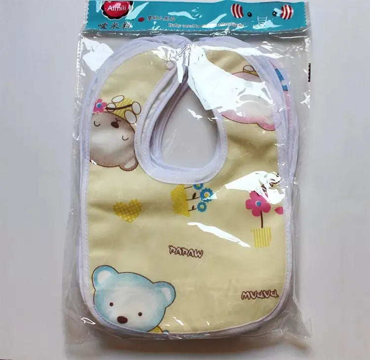 Super Soft Crystal Velvet Baby Bib with Cartoon Snap - Waterproof Newborn Saliva Towel 1 piece