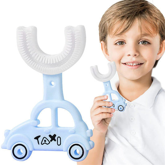 U Shape car shape Silicon Toothbrush for kids