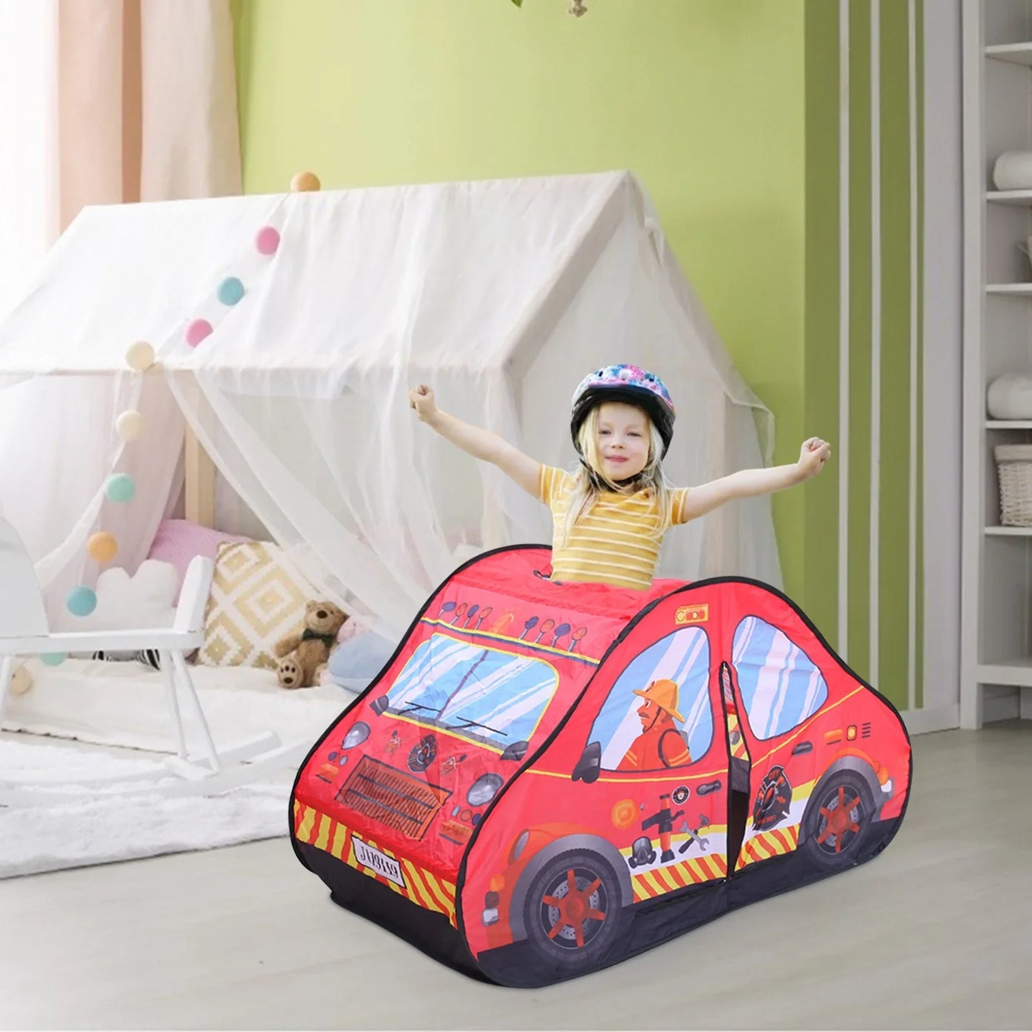 Kids Car Tent House + Free 50 Balls