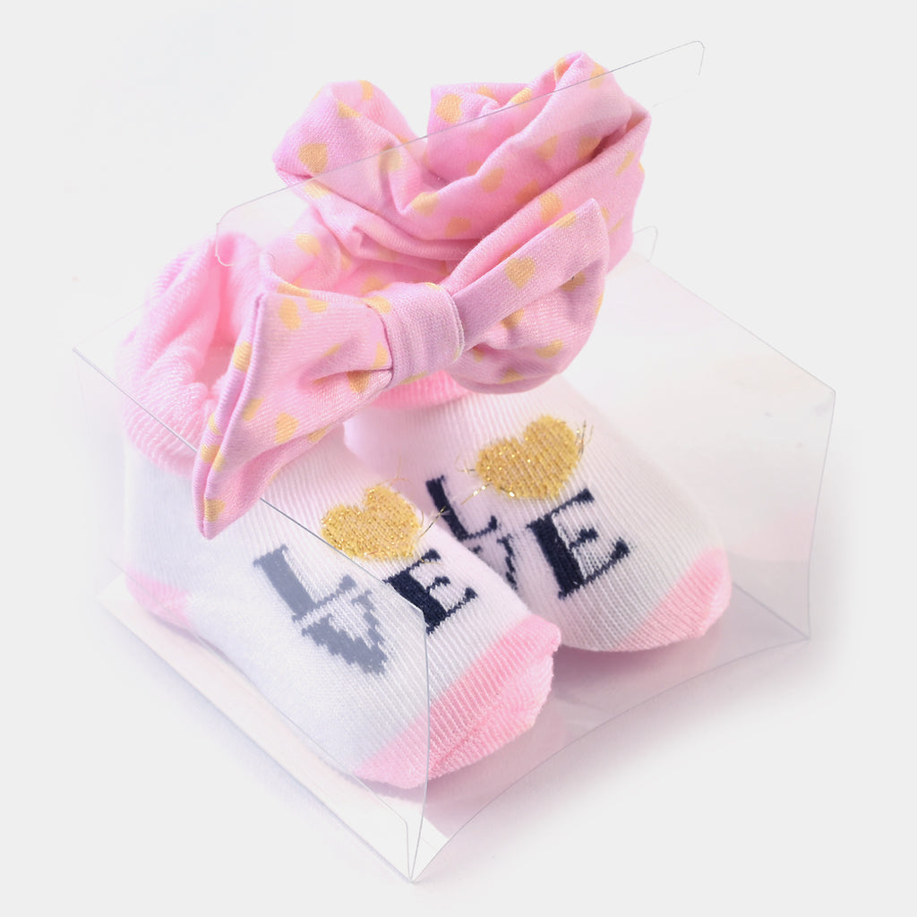 BABY GIRL SOCKS & HEADBAND PACK OF 3 GIFT SET