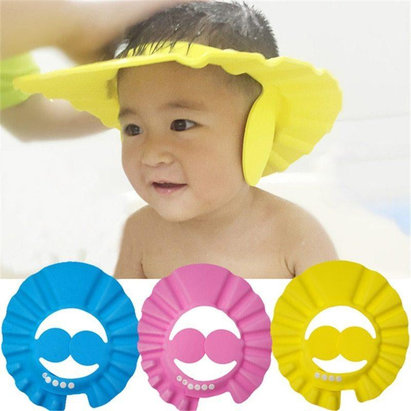 Adjustable Baby Shower Cap: Ear Protection Hair Wash Hat for Newborns, Infants, and Kids