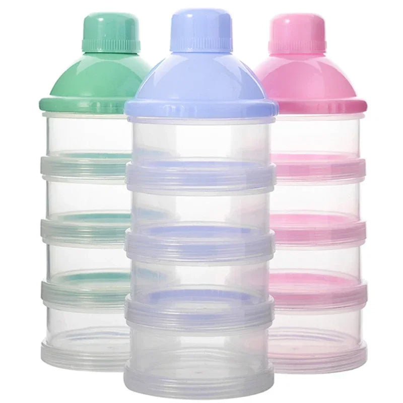 Versatile Portable Baby Milk Powder Container with 3-4-5 Layered Food Storage