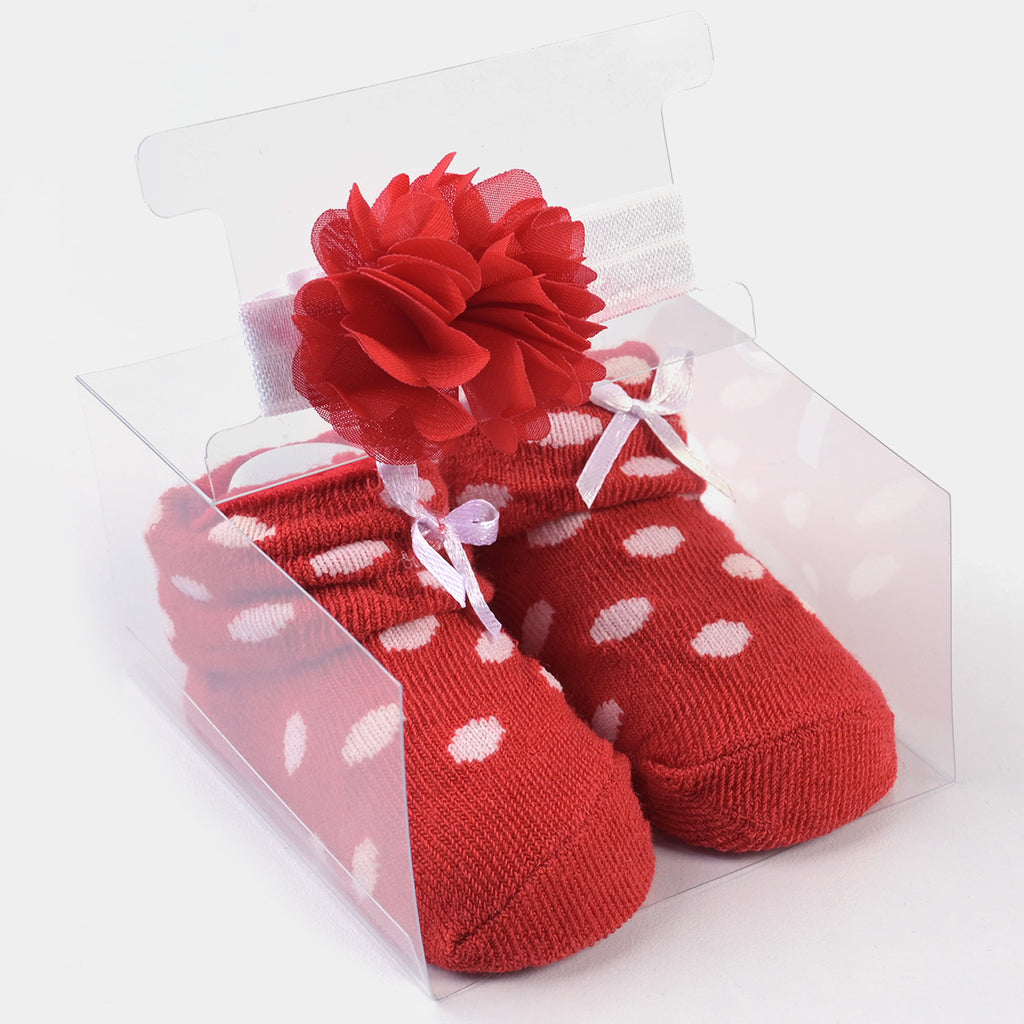 BABY GIRL SOCKS & HEADBAND PACK OF 3 GIFT SET