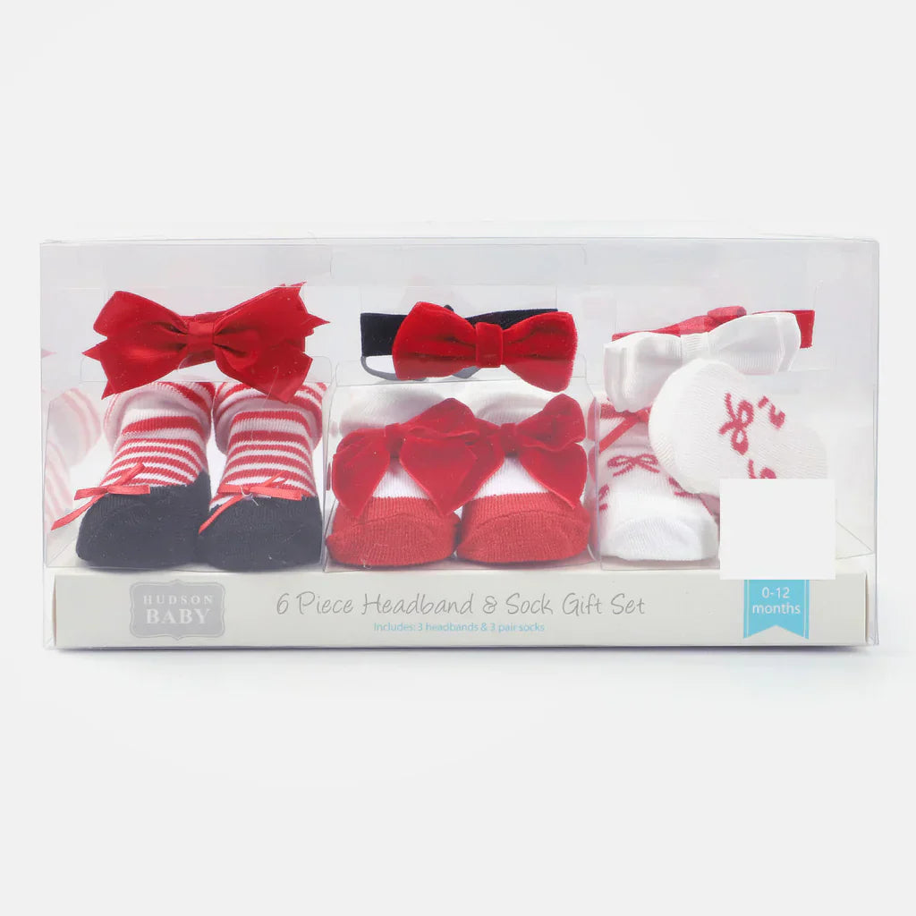 BABY GIRL SOCKS & HEADBAND PACK OF 3 GIFT SET