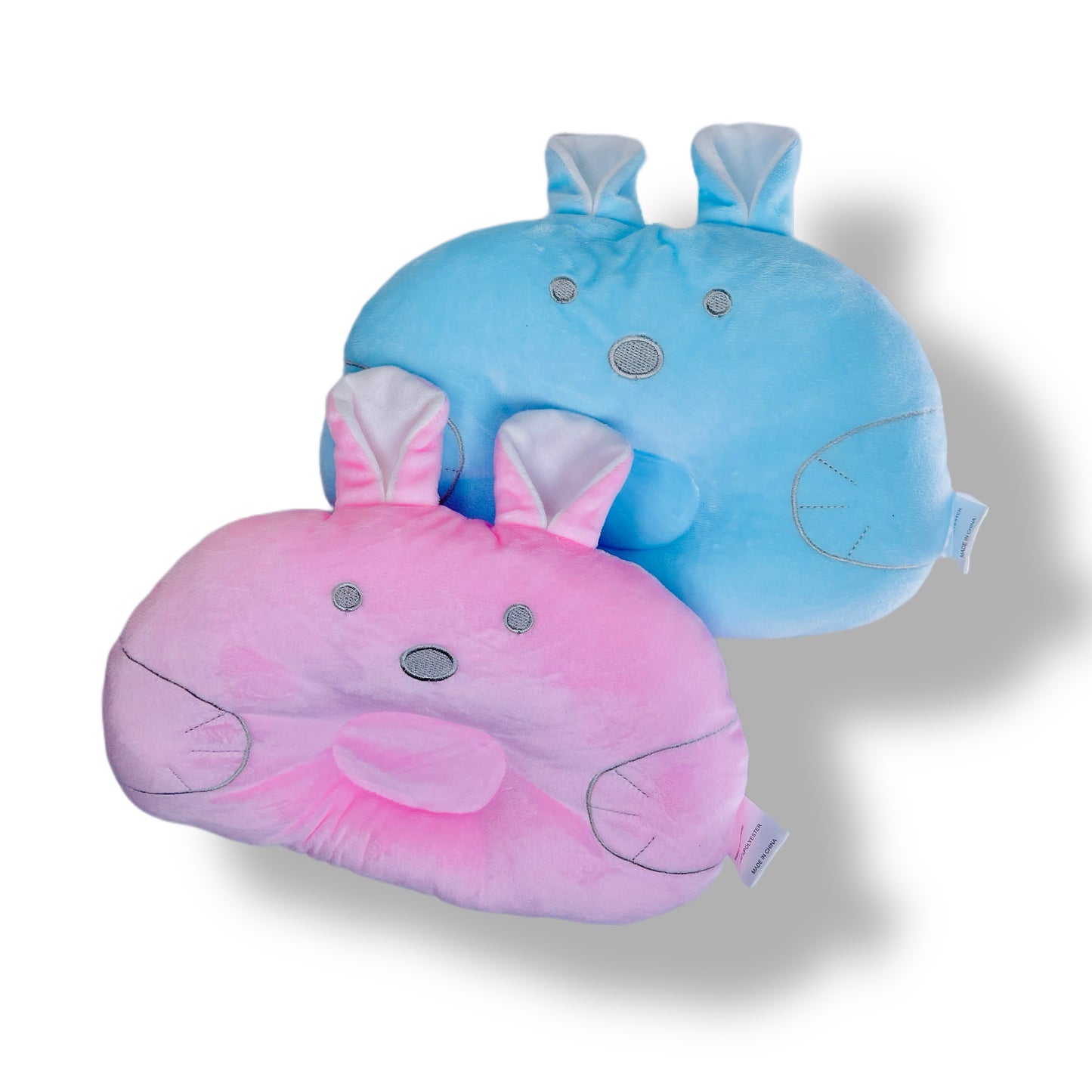 Soft Pink and Blue Bunny Baby Pillow: Cozy Comfort for Infants