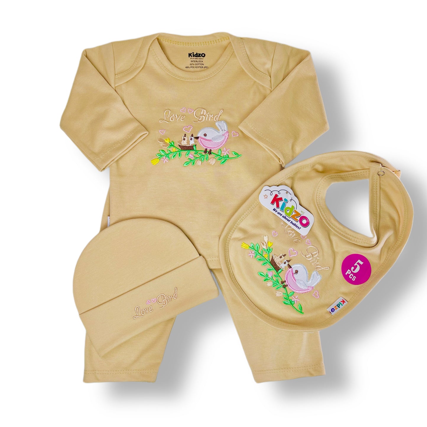 Newborn Baby Dress Set with Bib: Adorable Ensemble