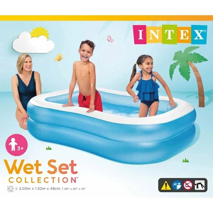 Intex Swim Center Family Swimming Pool White Blue 80"X60"X17"