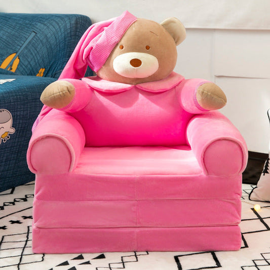 3X LAYERS PLUSH SOFA CUMBED -PINK HAT BEAR