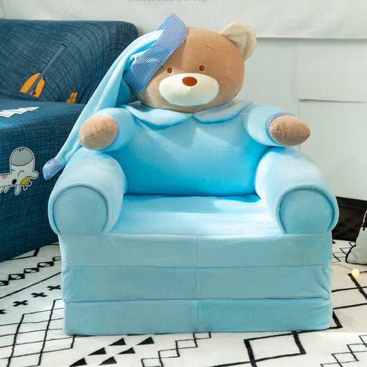 3X LAYERS PLUSH SOFA CUMBED -BLUE HAT BEAR