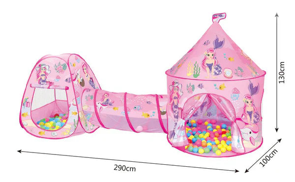 Infantes Kids Play Tent Castle Mermaid Pink + Free 50 Balls