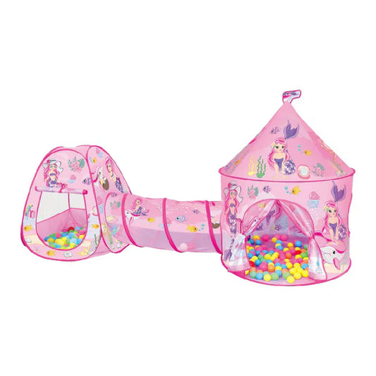 Infantes Kids Play Tent Castle Mermaid Pink + Free 50 Balls