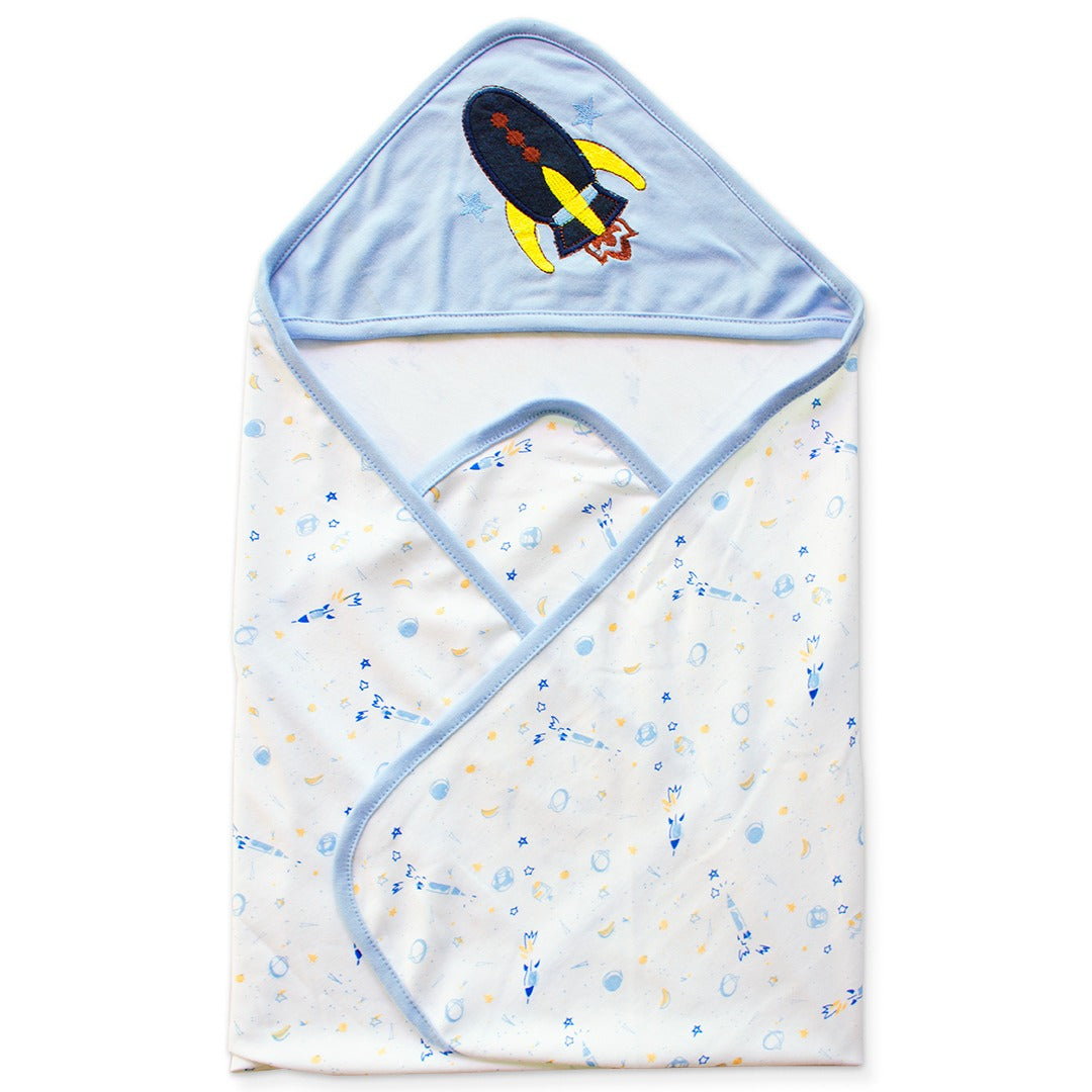 BABY WRAPPING SHEETS ROCKET - BLUE