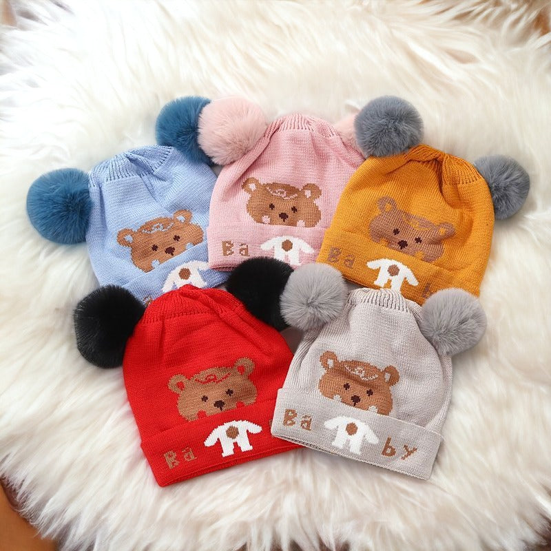 BABY FULL BEAR WOOLLEN CAP