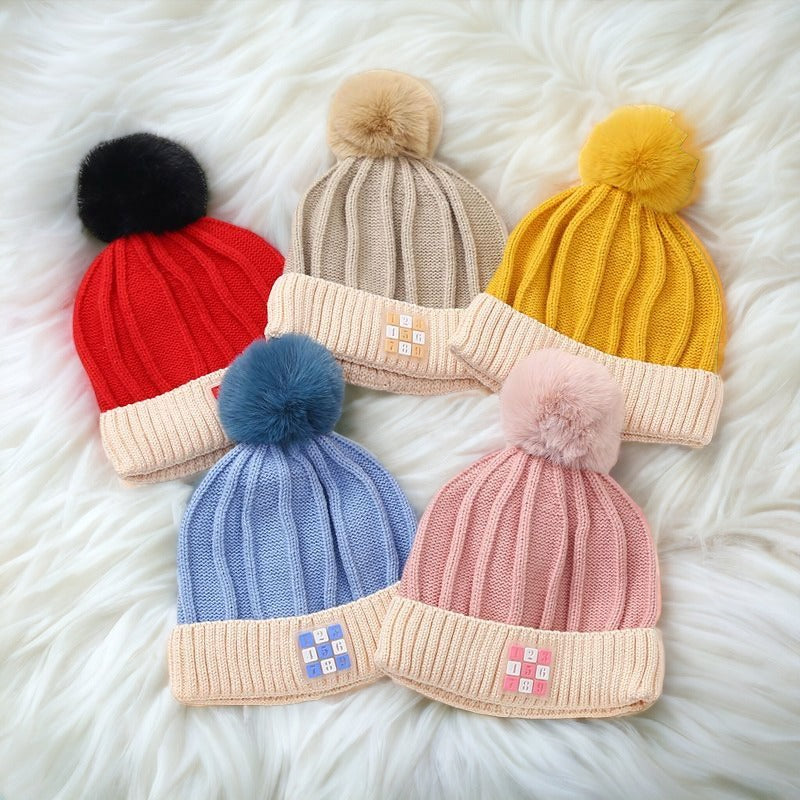 DICE POMPOM WOOLLEN CAP