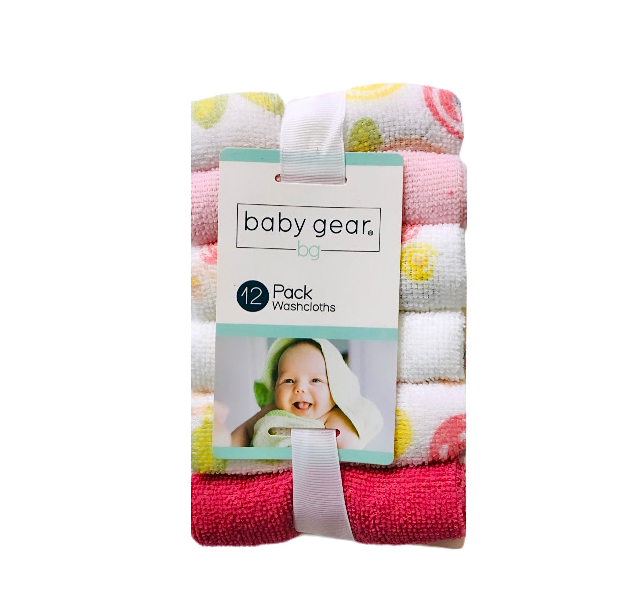 Baby Gear 12-pack Green Floral Washcloth Set