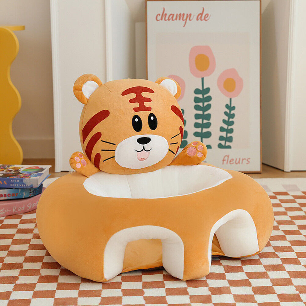 CARTOON BABY FLOOR SEAT FOR TODDLERS (BROWN TIGER )